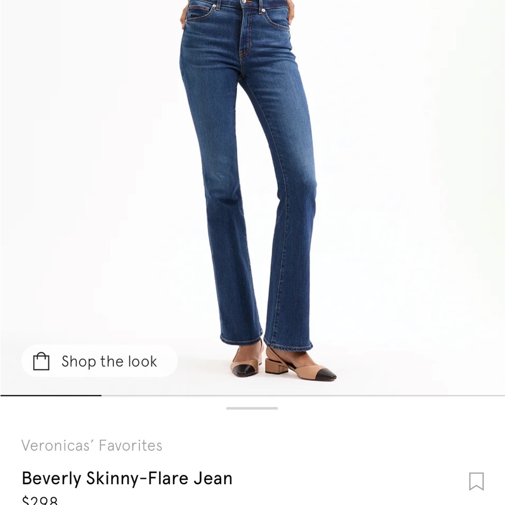 Veronica Beard Beverly Skinny-Flare Jeans in Dark Blue